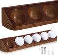 Wooden Golf Ball Display Case Black Ball Holder Wall Mount Stand Wall Mountable Shelf for Collector Sports Memorabilia Decoration Supplies (Brown)