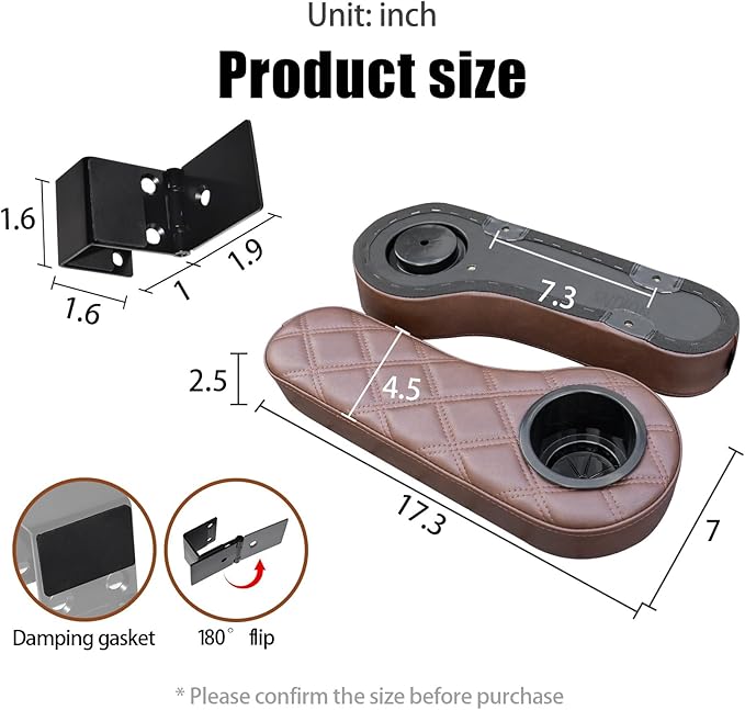 NOKINS Golf Cart Seat Covers for YAMAHA/G29/Drive2, Vinyl Front&Rear Seat Cover with Flip-Up Armrests kit, with Cup Holder, for 1" Square Tube (Brown&Brown 8438)