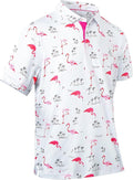 Mens Golf Shirts Quick Dry Moisture Wicking Casual Short Sleeve Performance Athletic Print Collared Stylish Men Polo Shirt