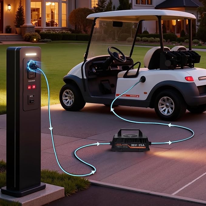 VEVOR 36V (38.4V) 105AH Lithium Golf Cart Battery, with 25A Charger, Lifepo4 Battery Kit, Built-in 200A BMS, with Bluetooth & Touch Monitor, 4000 Cycles, Metal Case, for Golf Carts, Trolling Motors