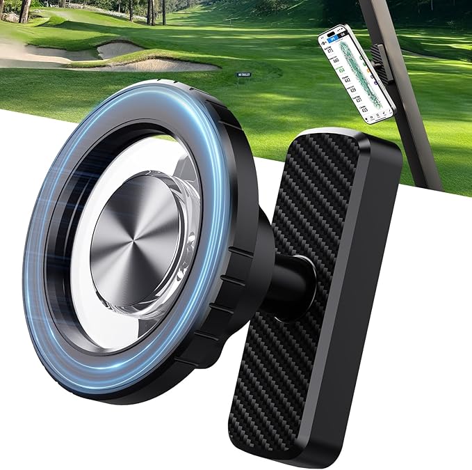 TODI Magnetic Golf Cart Phone Holder – Compatible with MagSafe iPhone 16 15 14 13 12 Pro/Max/Plus, Fits EZGO Club Car Yamaha Icon, Golf Gifts for Golfers Men, Dad, Grandpa