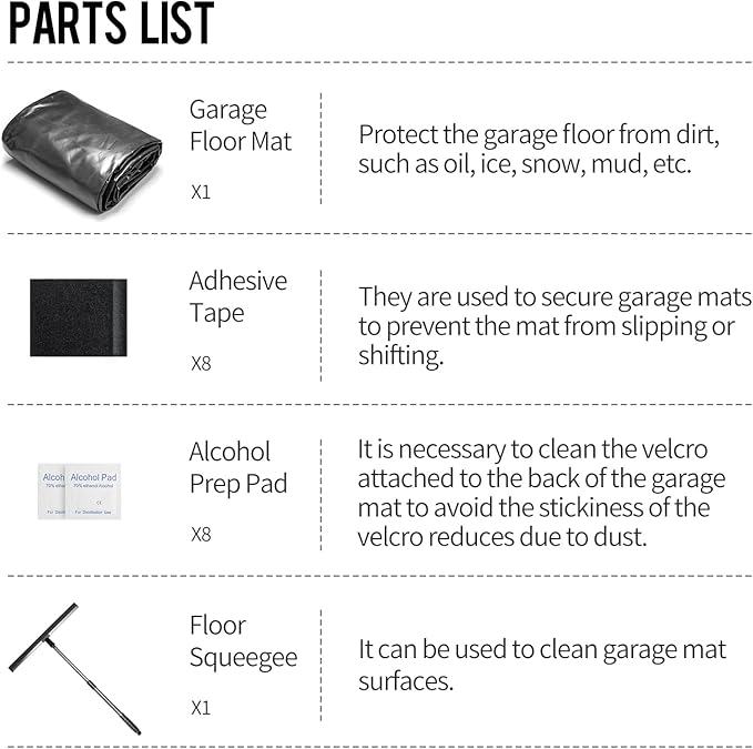 WELKIN Containment Mat,(7'9" x 18'),Non-Slip Garage Floor Mat - Heavy Duty Waterproof Protection from Snow, Rain and Mud for Cars