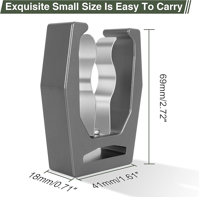 JIAYAN Magnetic Holder for Golf Cart Aluminum Alloy & Stainless Steel Clip Equip with Loop Strap Fit for Golfing, Fishing, Grilling, Camping Golf Accessory for Golf Lovers (Gray)