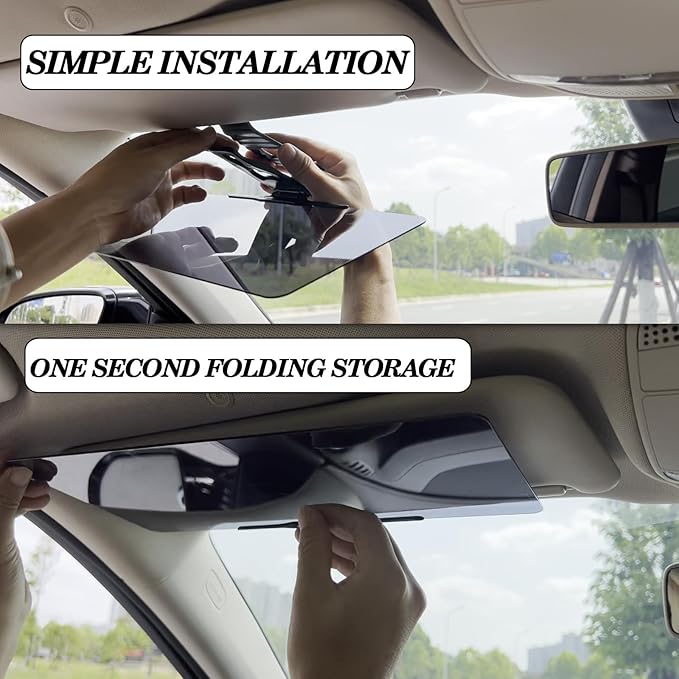 Sun Visor Extender for Cars, Polarized Car Visor Extender Sun Blocker, Anti-Glare Car Visor Protect from Sun Glare, UV-Filtering/Protection, Universal，Windshield Sun Shade，