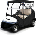 iLSKW Golf Cart Driving Enclosure 2 Passenger Only for Club Car Precedent 2004-Up, Tempo & Onward 2017-Up Cart with Roll Up Door Zipper Design, 4-Side Clear Windows 600D Heavy Duty Rain Cover