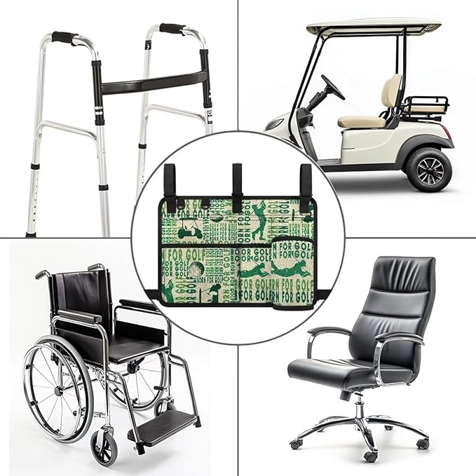 Golf Ball Golf Cart Rear Seat Organizer Universal No Drilling Storage Bag Lightweight Accessories