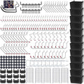 Calax 338PCS Pegboard Hooks Organizer Kit, Fit 1/8 or 1/4 inch Peg Board with Storage Bins, Pegboard Assortment Hooks Accessories Tool Hanging Storage for Garage, Kitchen, Bathroom (338)