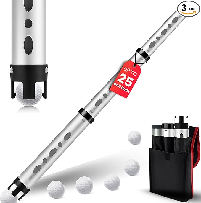 AUREXA–Golf Ball Retriever Telescopic Golf tees Golf Accessories Golf Gifts Golf Ball Cleaner Golf Ball Stamp Ball Bag Golf Ball Holder disc Golf Retriever Practice Golf Balls