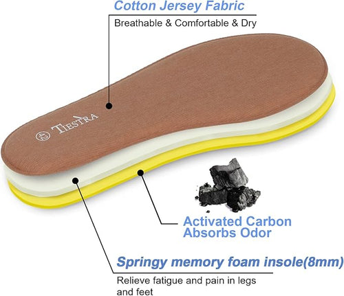 2 Pair -Shoe Inserts for Mens Memory Foam Insoles,Replacement Insoles for Work Boots Running Shoes, Cushion Shock Absorbing for Foot Pain Relief, Comfort Breathable Inner Soles Brown 45EU,US12
