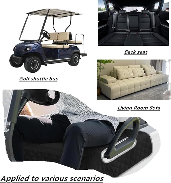 Golf Cart Heater, Heated Golf Cart Seat Cover - USB Powered 4-Zone Warming Pad & Electric Blanket for Golf Carts, 3-Temperature Settings with Portable Foldable Design (Navy Blue)