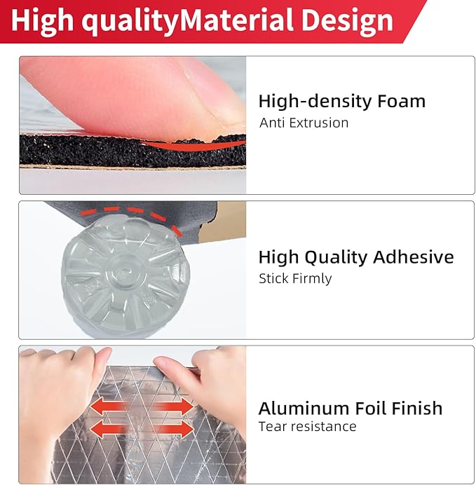 197mil 18sqft Sound Deadening Mat, Heat Shield Automotive Carpet Car Insulation Foam Board Sound Dampening, Aluminum Foil Finish Noise Insulation and Vibration Dampening Material