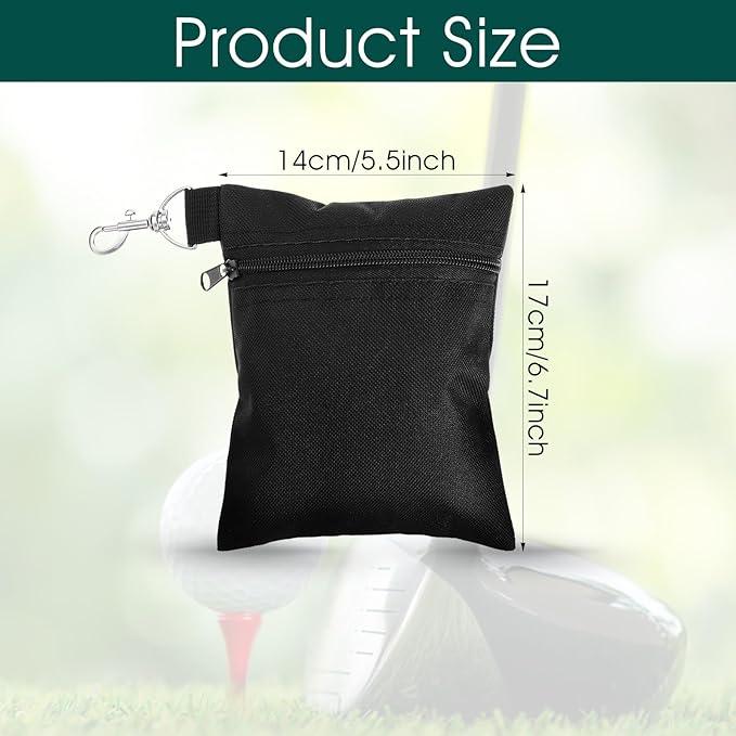 2 Pcs Golf Tee Pouch Golf Tee Bag Accessory Bag with Zipper & Clip for Men Women
