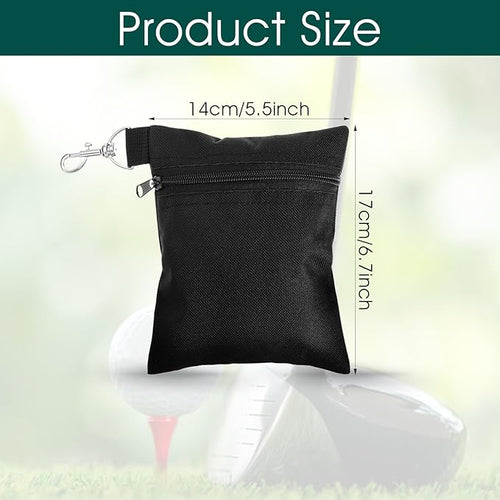 2 Pcs Golf Tee Pouch Golf Tee Bag Accessory Bag with Zipper & Clip for Men Women