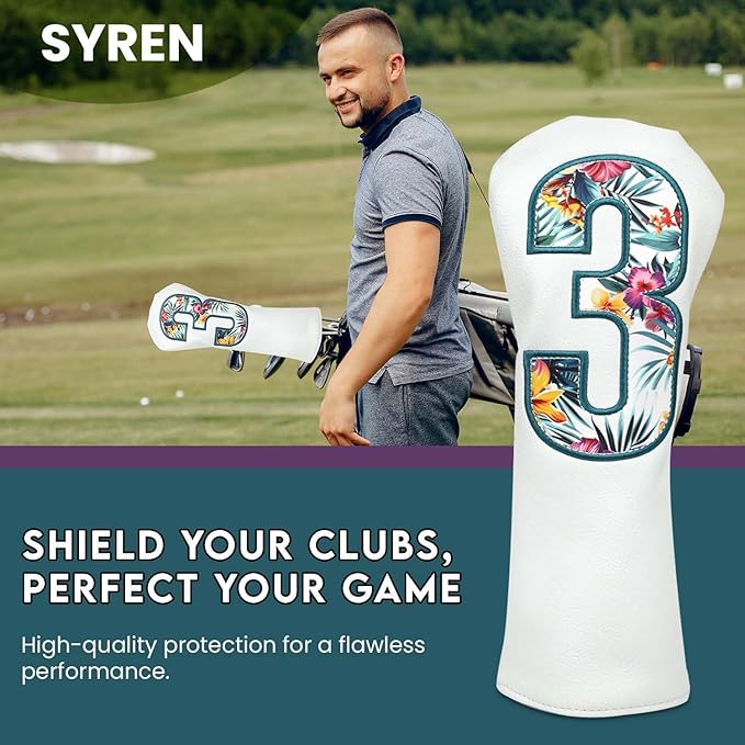Syren Tropics Club Head Cover - Premium Golf Club Protector - Headcover for Odyssey | Essential Golf Accessories for Men with Premium Club Protection | Funny Golf Accessories for Men (for-Fairway)