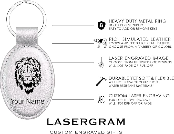 LaserGram Oval Keychain, Sunflowers, Personalized Engraving Included