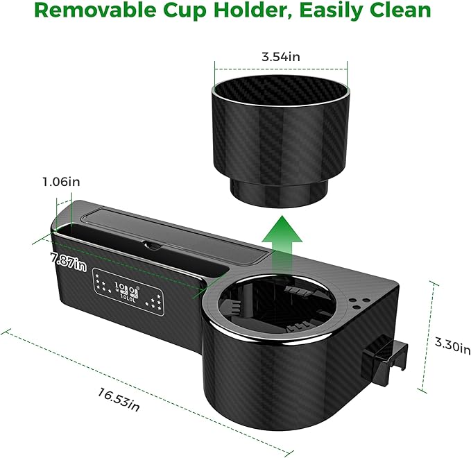 10L0L Golf Cart Armrest with Cup Holder - Rear Seat Arm Rests Fit for Yamaha/EZGO/Club Car/(1"-1.25" Square Tube), No Drilling Required, Built-in Phone Holder, Heavy Duty ABS Material
