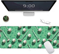 Golf Large Gaming Mouse Pad,Golfs Ball and Club Desk Mat,31.5x11.8x0.12in Extended Non-Slip Rubber Sport Green Mousepad,Computer Deskmat Gifts,Laptop Mice Pads Decor for Home Office