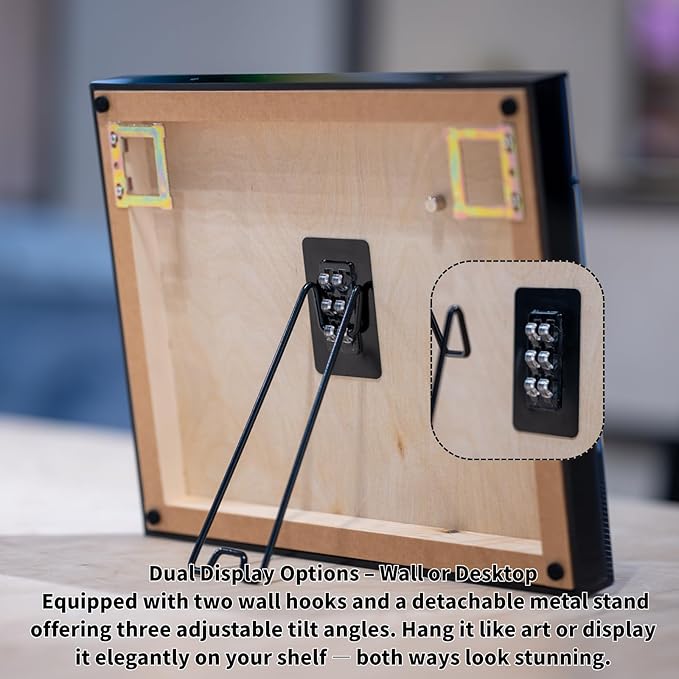 One-Shot Victory Golf Ball Display Frame – Acrylic Case with External Ball Mount, Custom Photo & Nameplate, Green Suede Mat, Elegant Golf Keepsake Gift（vertical design）