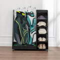 Wooden Golf Bag Organizer for Garage with Drawers, 2 Golf Bag Holder with Club Holders On Side for Car Garage Club Shed Basement, Gray