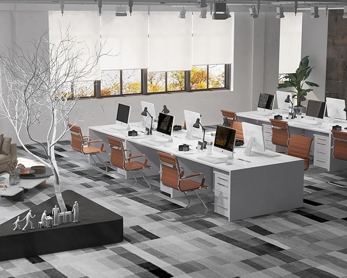 CIMOTA Waiting Room Chairs Set of 6 Leather Office Guest Chair Mid Back Reception Chairs with Sled Base for Meeting/Patient/Conference Room, Coffee, 6PCS