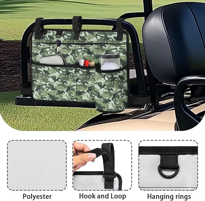 Fashion Golf Cart Rear Seat Organizer Lightweight Storage Bag Accessories for Club Car, Wheelchair and Walker