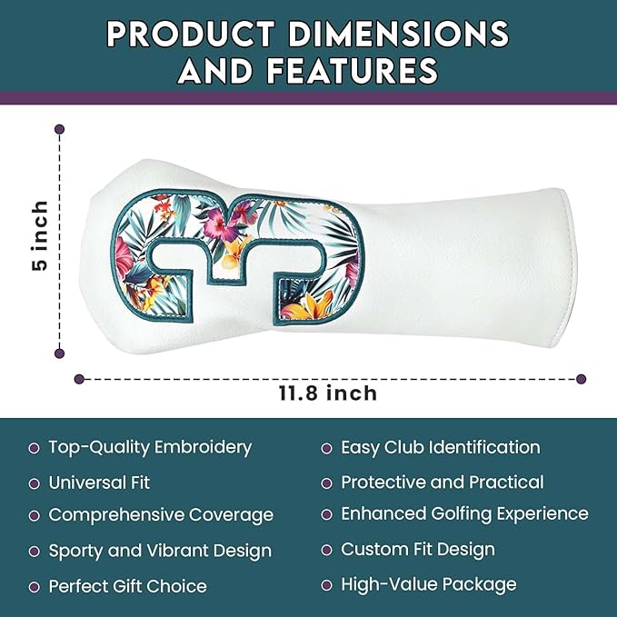Syren Tropics Club Head Cover - Premium Golf Club Protector - Headcover for Odyssey | Essential Golf Accessories for Men with Premium Club Protection | Funny Golf Accessories for Men (for-Fairway)
