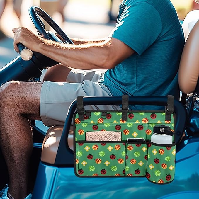 Fashion Golf Cart Rear Seat Organizer Lightweight Storage Bag Accessories for Club Car, Wheelchair and Walker