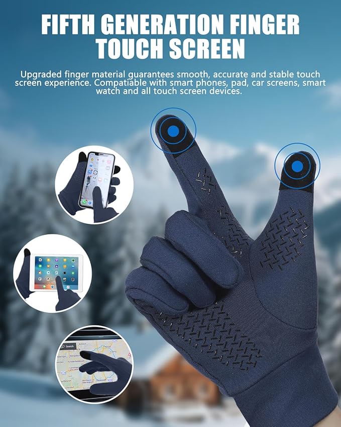 Aegend Lightweight Winter Gloves for Men Women, Warm Running Gloves Touchscreen Thermal Glove Liners for Cold Weather Driving, Cycling & Hiking, Non-Slip, Elastic Cuff, Stretchy, Durable