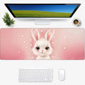 Bunny Rabbit Gaming Mouse Pad, Desk Mat, Non-Slip Rubber Base Cool Aesthetic MousePads for Computer Laptop Keyboard Office School Home Desktop Accessories Decor 31.5" x 11.8"