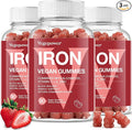 Iron Gummies Supplements for Kids & Women - Multivitamin with Iron for Blood Healthy, Great Tasting Vitamins Gummy with Vitamin C for Max Absorption - Strawberry (3 Packs)