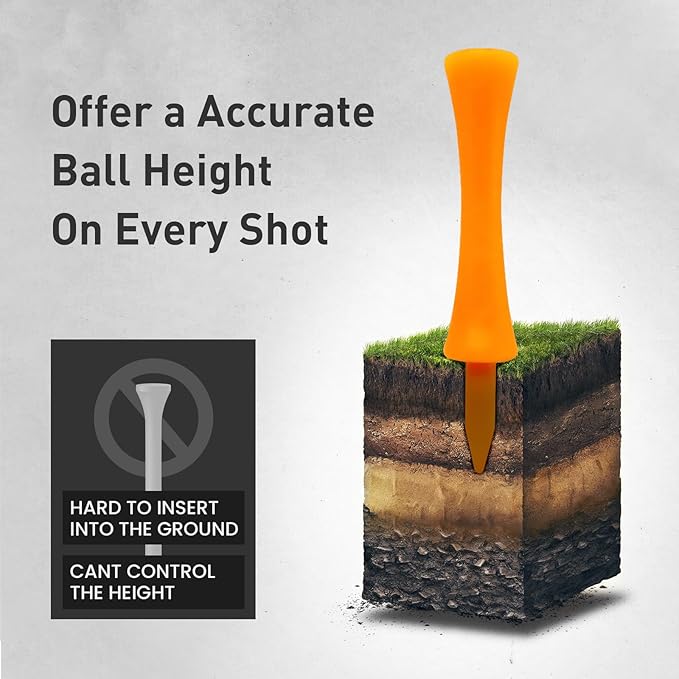 Plastic Golf Castle Tees Step Down Value 200 Count, Unbreakable Mixed or Same Height 1, 1 1/4, 2 3/4, 2 1/4, 2, 1 3/4, 1 1/2 Inch Length Colorful Pack for Practice