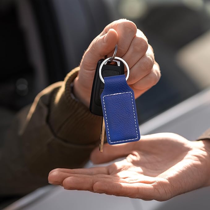 LaserGram Rectangle Keychain, Coat of Arms Germany, Personalized Engraving Included (Dark Blue)