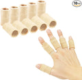 Finger Sleeves , Thumb Splint Brace For Finger Support, Breathable Elastic Finger tape, Compression pression Protector For Reliving Pain, Triggger Finger, Compression Aid For Sports, 10PCS (Beige)