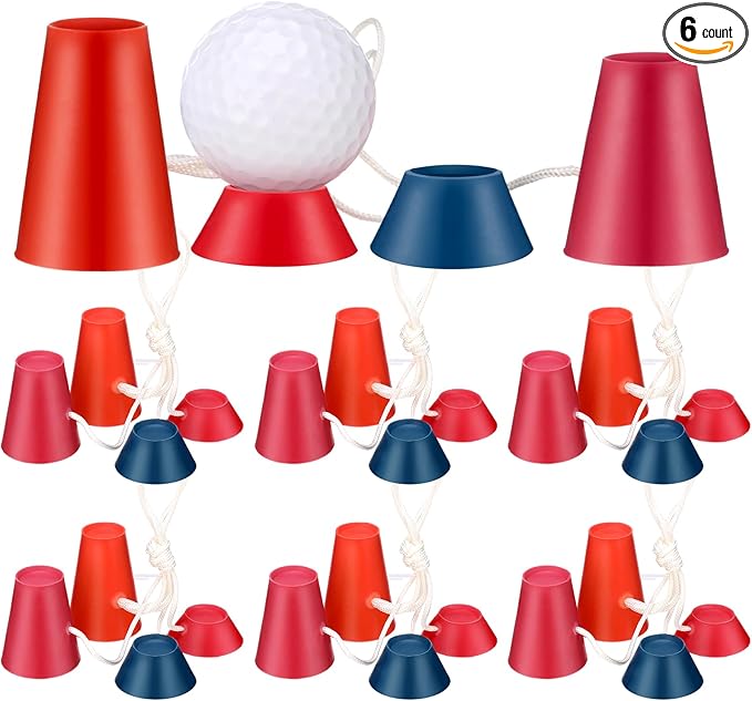 Gejoy 24 Pieces Rubber Winter Golf Tees Golf Rubber Tees Practice Tee Holder with 4 Different Height for Practice, 38,22,16.5,12 mm