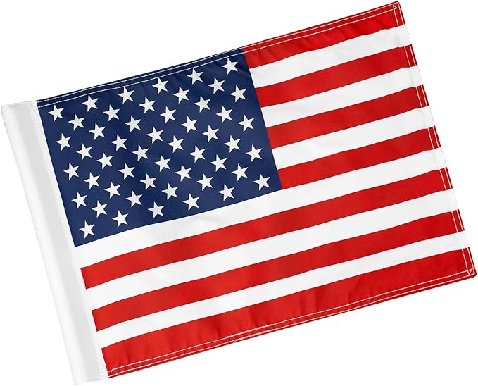 KINGTOP USA Golf Flag 20x14 Inch - Tube Inserted, Dual-layer 420D Nylon, Double Sided Printing - Standard Putting Green Flags for Backyard Practice, Golf Courses, Country Club, 1-Pack