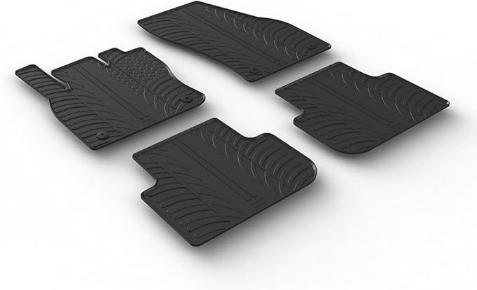 Gledring USA Custom Fit All-Weather Rubber Floor Mats Intended for Volkswagen Tiguan (AD/BW) 2018-2024, No Trimming Required, Tailored Custom Fit, Protects from Rain, Mud, & Snow.
