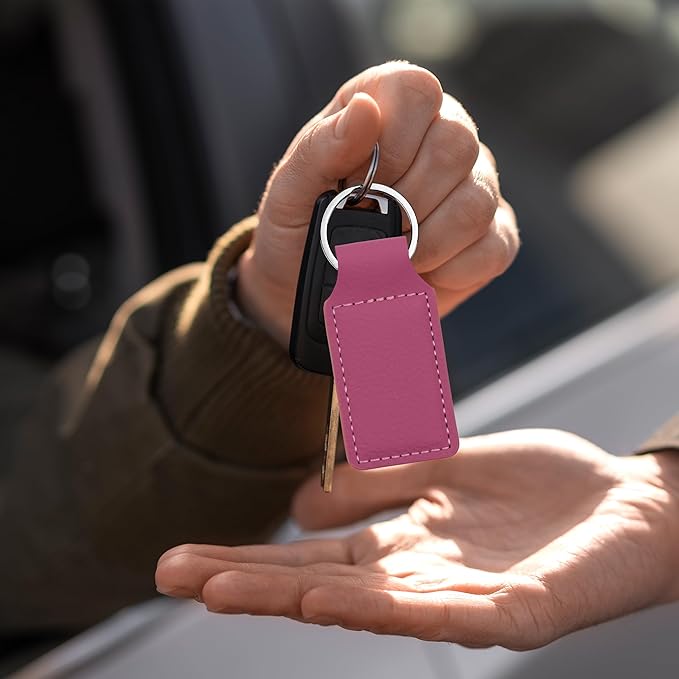 LaserGram Rectangle Keychain, Coat of Arms Germany, Personalized Engraving Included (Pink)