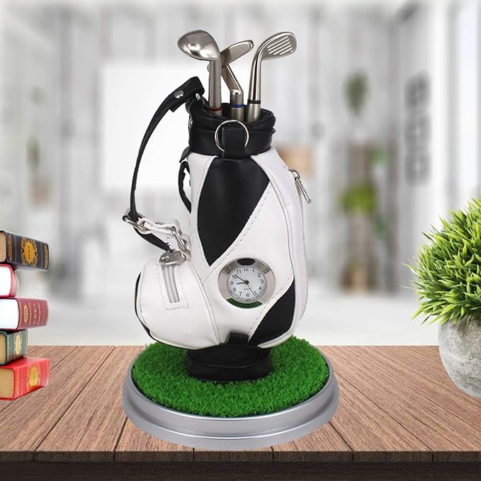 Golf Gift Golf Pens Holder, Golf Bag Holder with 3 Pieces Aluminum Pen Golf Bag Pencil Holder for Men