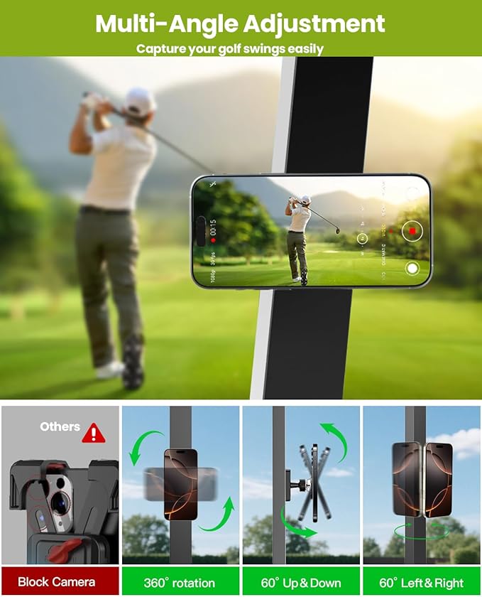 Golf Gifts for Men Dad Him Unique, Magnetic Golf Cart Phone Holder Mount for Golf Cart, 360° Rotation Golf Accessories for Men Golfers, Mens Gifts for Birthday Valentines Day, Husband Gifts from Wife