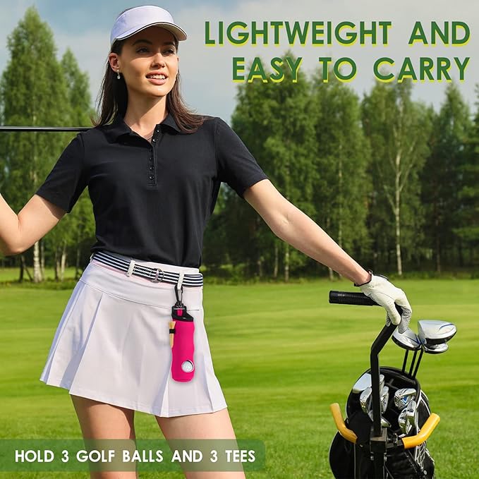 WILLBOND 24 Pcs Golf Ball Carry Bag Tee Holder for Neoprene Pouch Portable with Hook Accessories for Men Women
