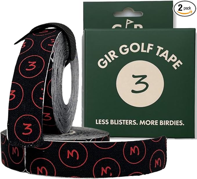 Golf Blister Tape - 2 Pack for Protection Against Blisters & Hot Spots on Hands & Fingers, Flexible, Waterproof, Pre-Cut Golf Finger Tape, Sports Athletic Tape, 4 Way Stretch