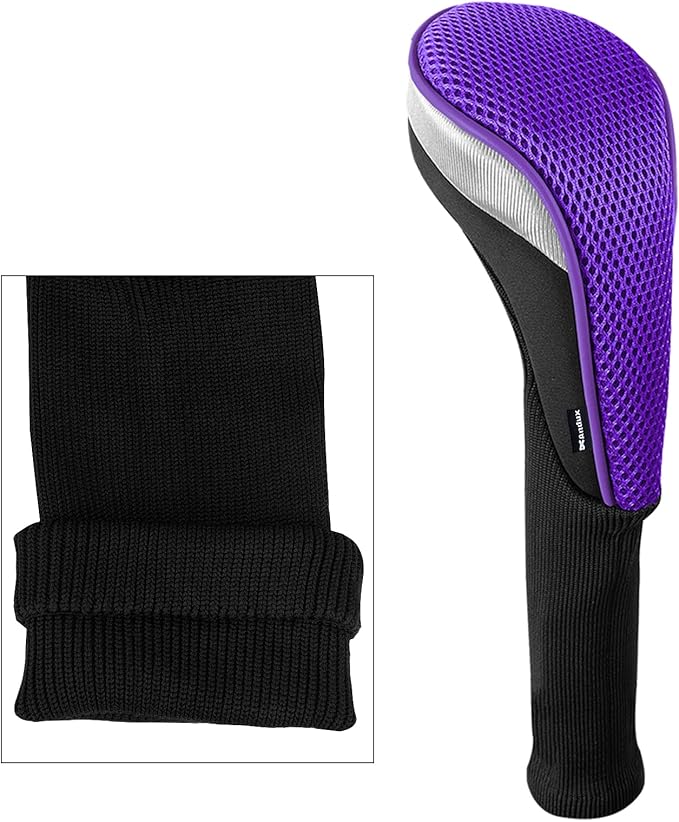 Andux 5pcs/Set Mesh Golf 460cc Driver Fairway Wood Club Head Covers Long Neck with No. Tags