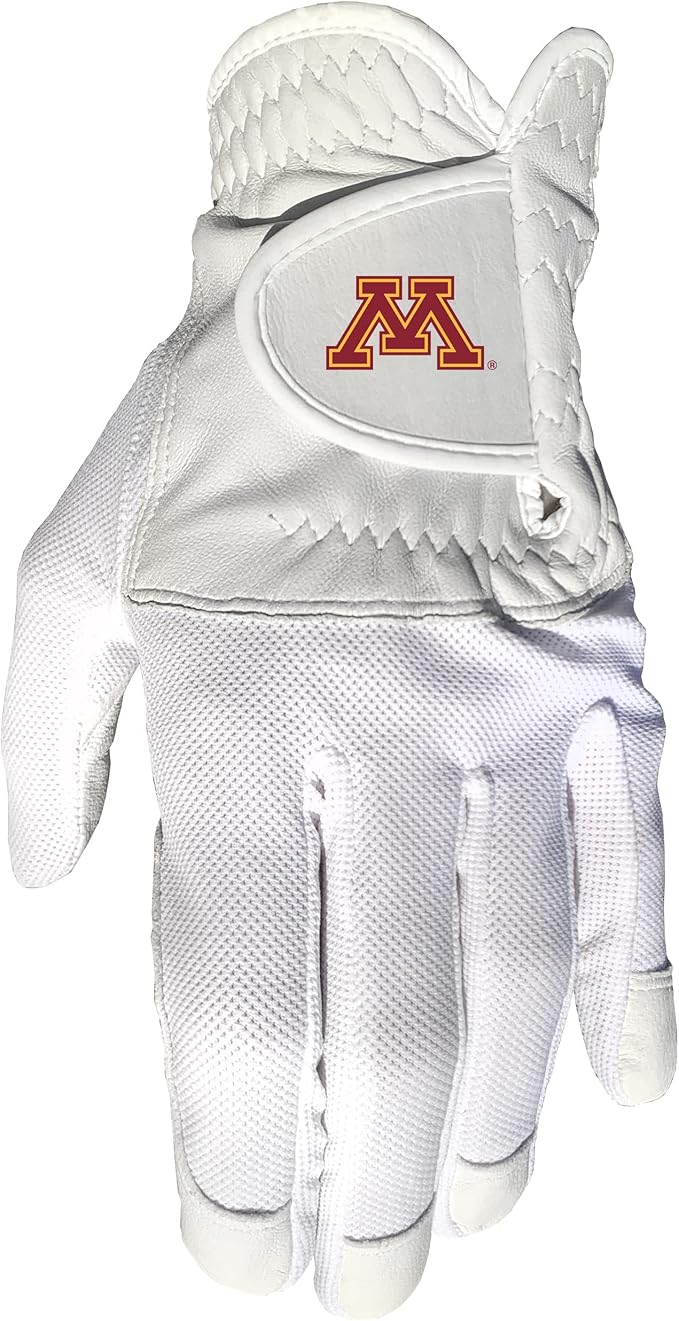 Team Golf NCAA Men's Left Hand Golf Glove, For Right Handed Players, One Size, Includes Removable Double-Sided Magnetic Ball Marker