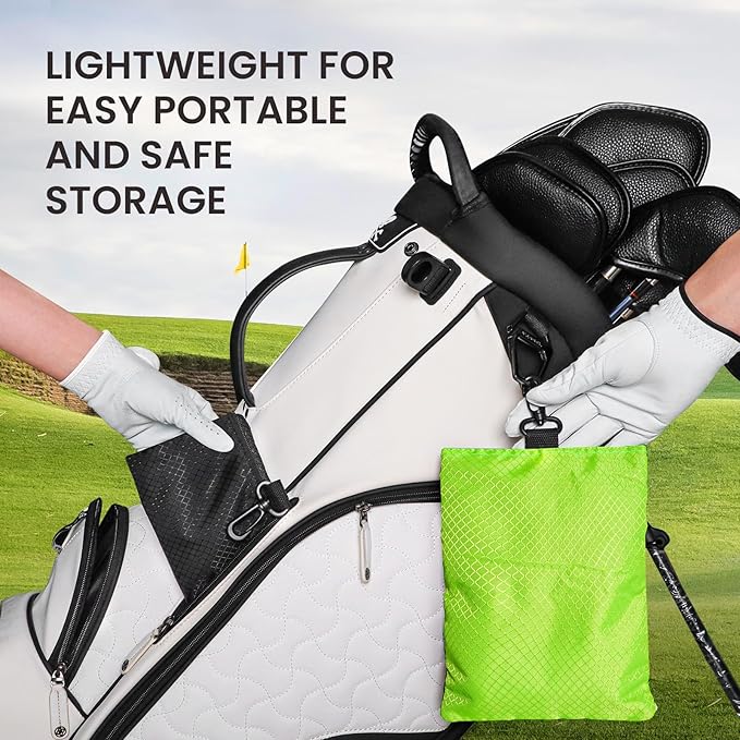 FINGER TEN Golf Pouch Bag for Valuables Tee Color with 4 Golf Pencil Pack, Zippered Pocket Gear Clip Hook to Bag