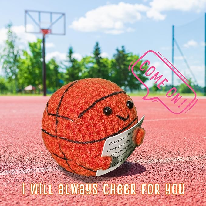 Mini Handmade Crochet Basketball for Dad from Daughter, Son or Wife, Cool Christmas & Birthday Present for Dad Father Daddy New Dads, Stocking Stuffer Ideas