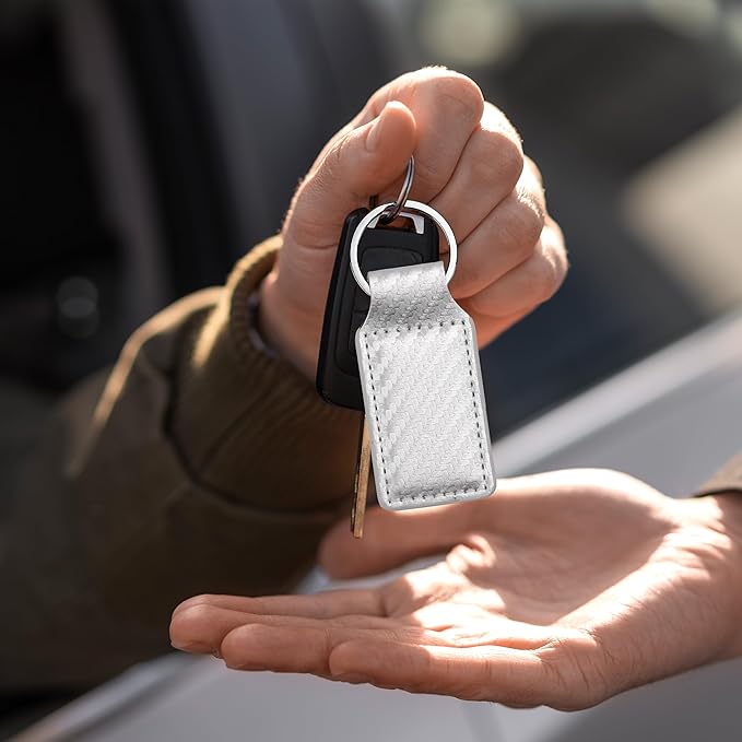 LaserGram Rectangle Keychain, Coat of Arms Germany, Personalized Engraving Included (Carbon Fiber Silver)