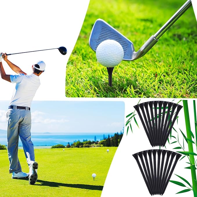 Mudder 2000 Pcs Bamboo Golf Tees Bulk Professional Golf Tees Reduce Friction Side Spin for Club Men Women Kids Accessories