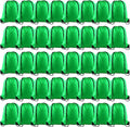 KUUQA 50Pcs Green Drawstring Backpack Bulk Drawstring Bags String Bags Storage Bags Gym Backpack for Sport Gym Traveling