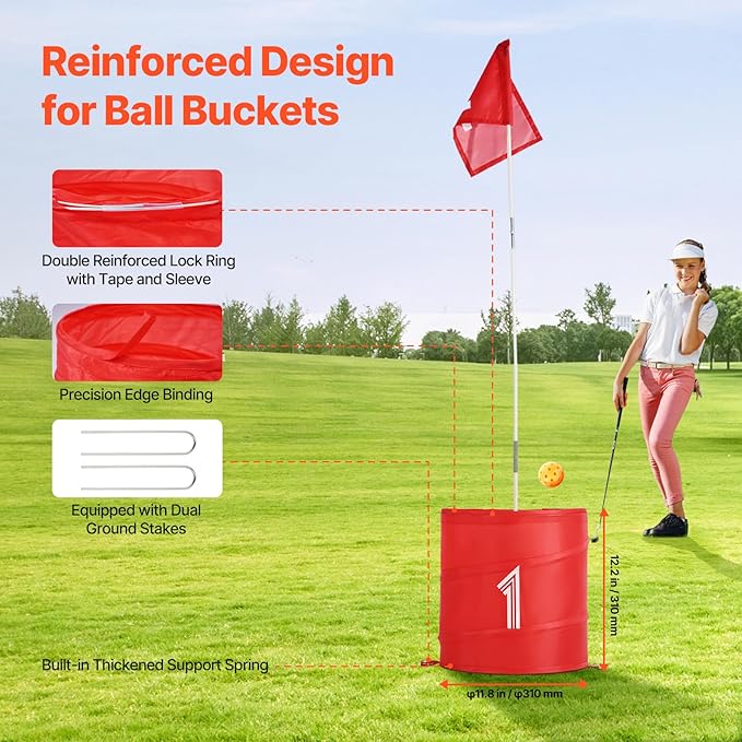 VEVOR Backyard Golf Game, 3 Hole Golf Course, Golf Game Practice Games, Golf Chipping Game for Family, Adults and Kids, Portable Outdoor Yard Golf Game for Lawn, Yard, Camping, Park, Beach
