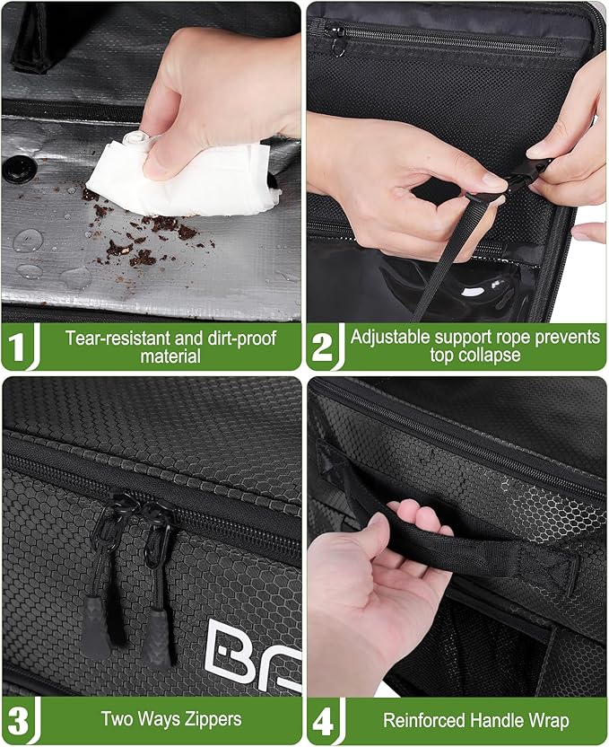 Golf Trunk Organizer, Waterproof Car Golf Locker with Separate Ventilated Compartment for 2 Pair Shoes, Golf Storage for Balls, Tees, Cap, Clothes, Gloves, Accessories, Gifts for Men, Women